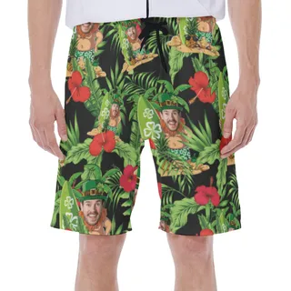 Custom Face St Patrik Day Green Trunk For Men