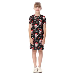 Girls' Christmas Dress With Custom Face