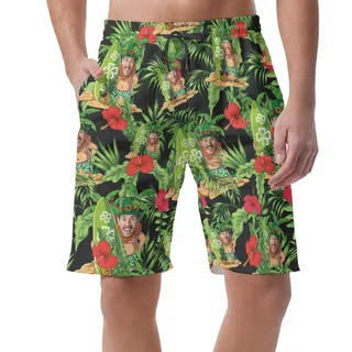 Funny Custom Face Patrick Day Men's Casual Shorts