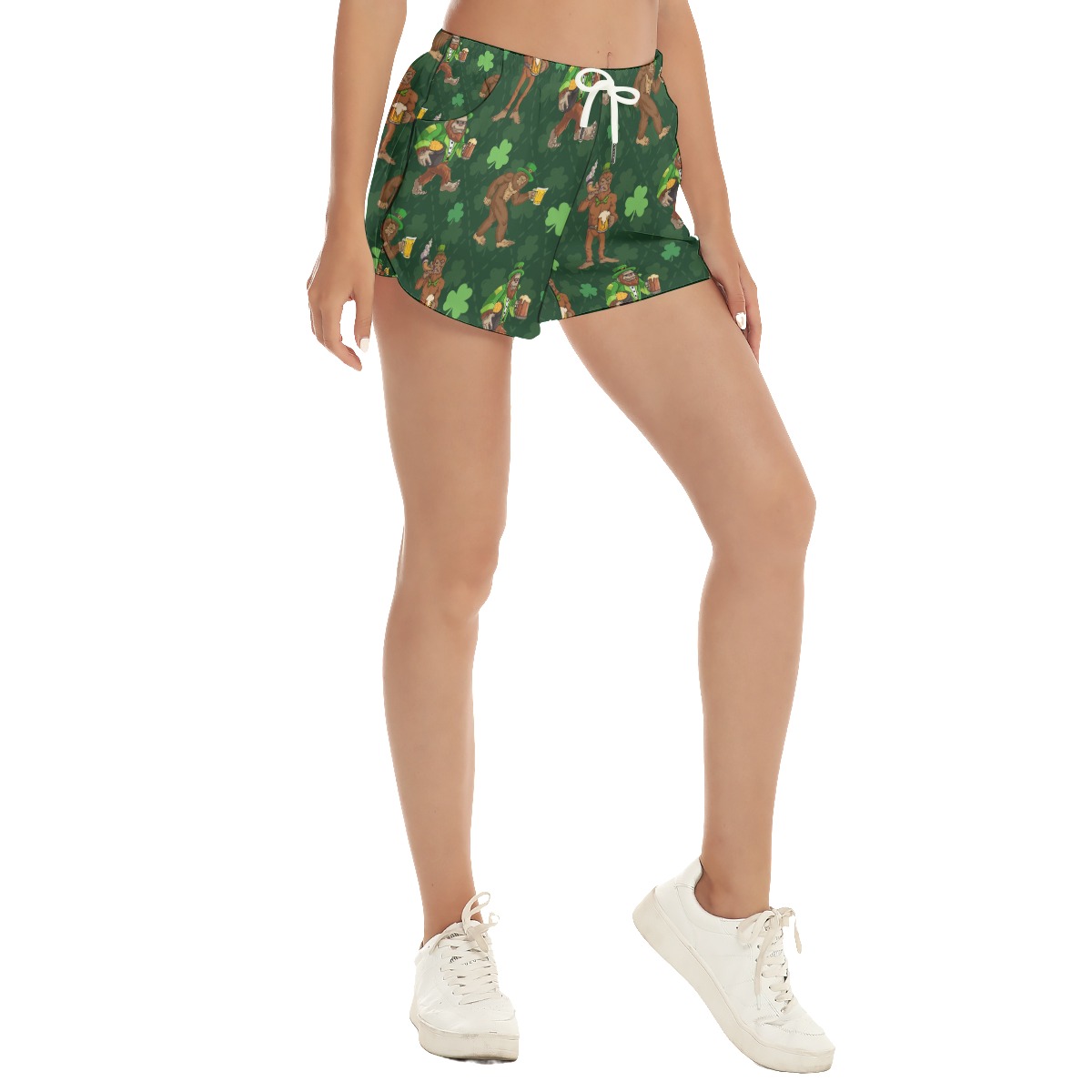 Bigfoot St Patrick Hawaiian Beach Shorts For Women
