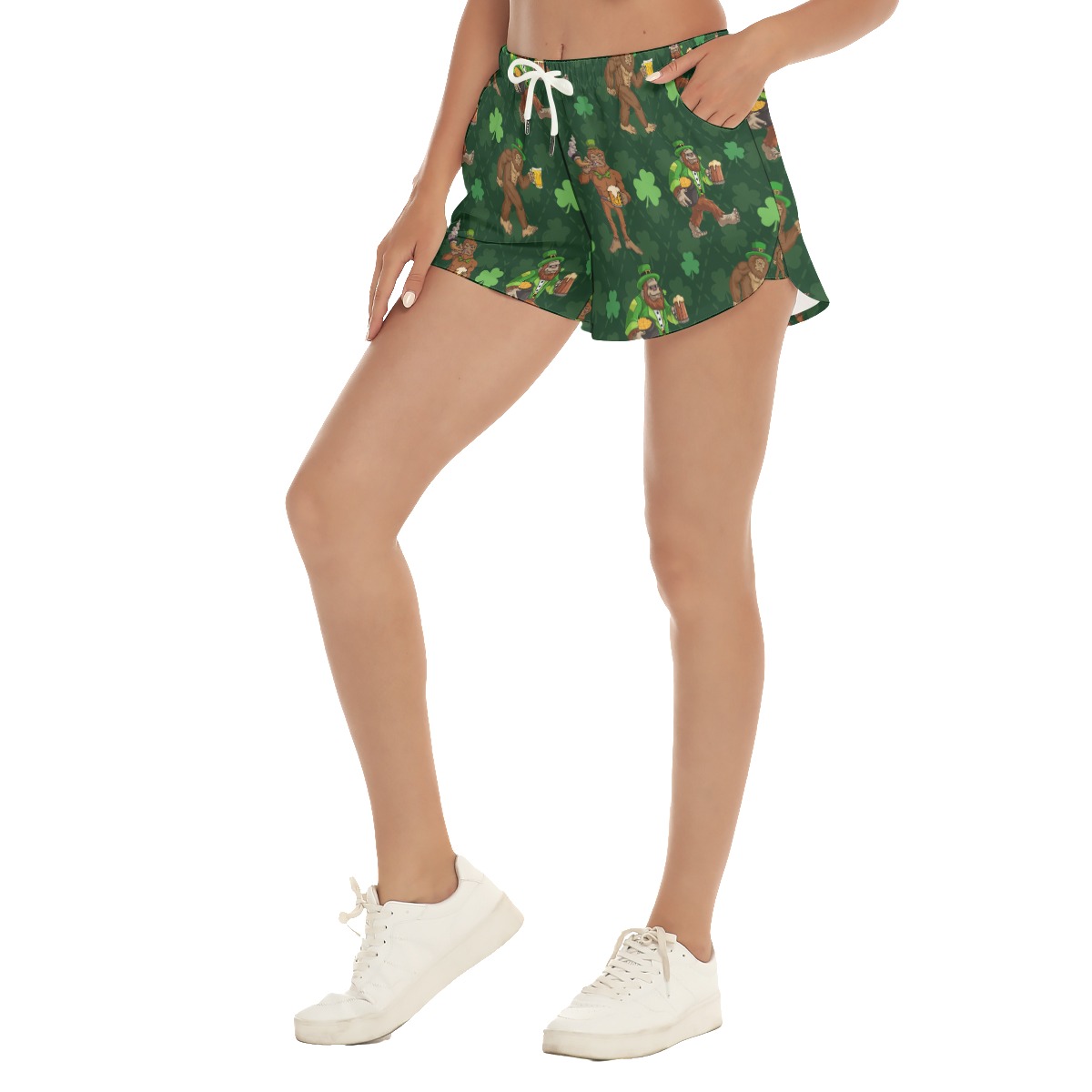 Bigfoot St Patrick Hawaiian Beach Shorts For Women