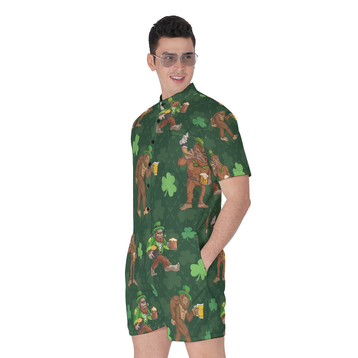 Bigfoot St Patrick Men's Hawaiian Romper