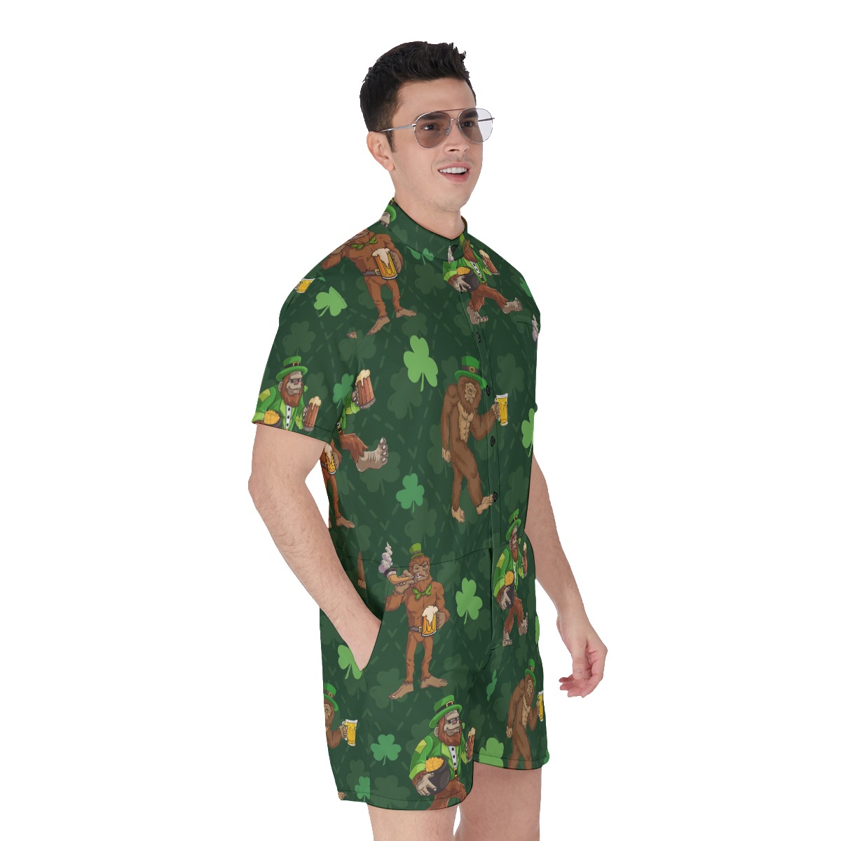 Bigfoot St Patrick Men's Hawaiian Romper