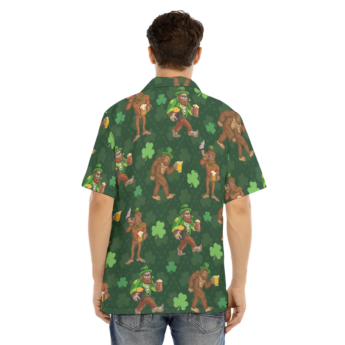 Funny Bigfoot Saint Patrick Hawaiian Shirt