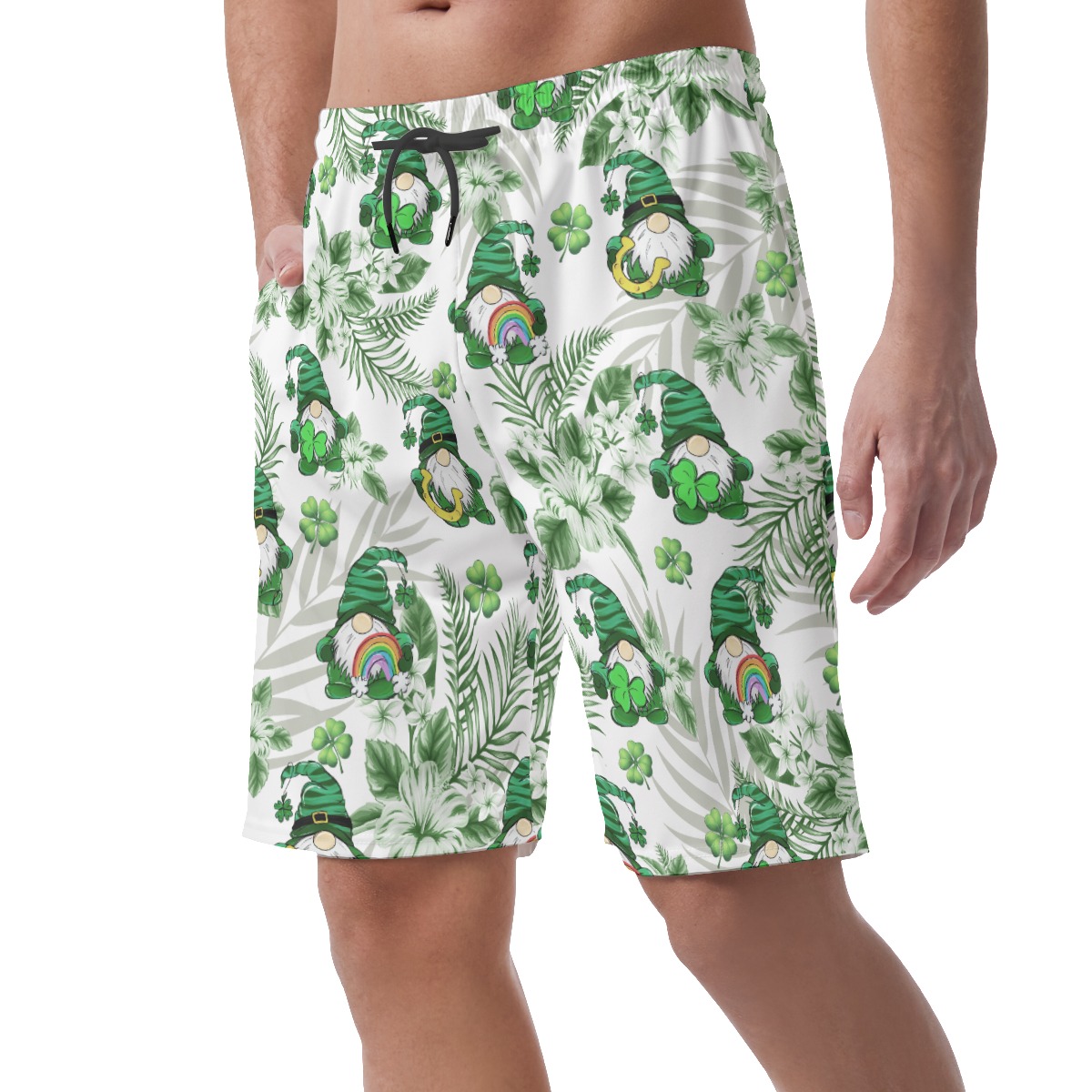 Tropical Gnome Happy St. Patrick's Day Shorts For Men