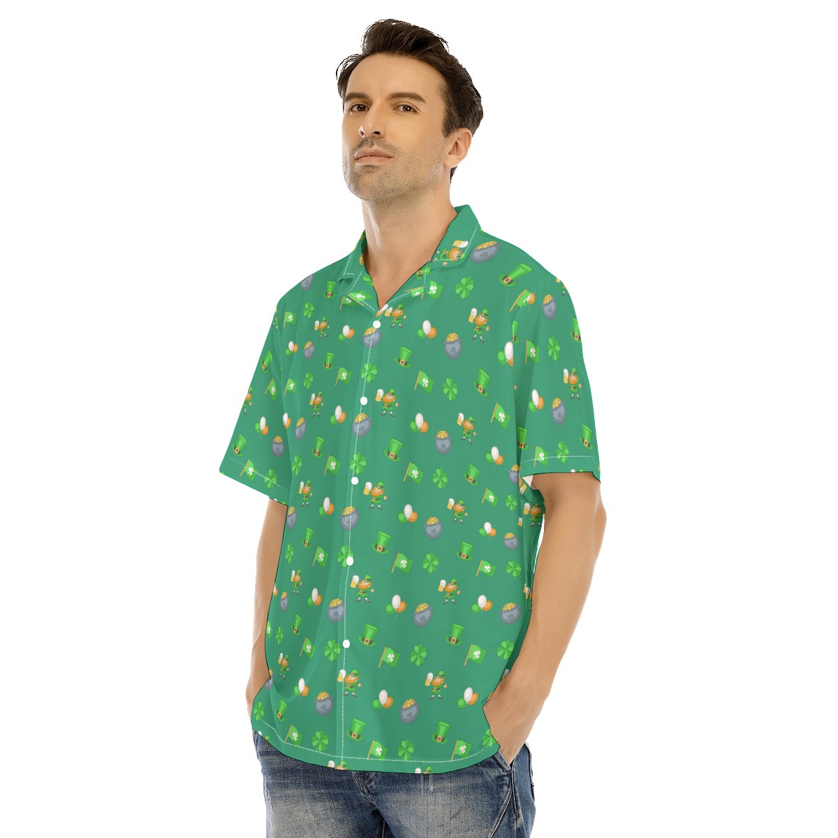 St Patrick Day Green Hawaiian Shirt For Men