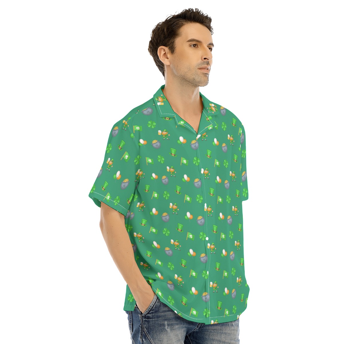 St Patrick Day Green Hawaiian Shirt For Men