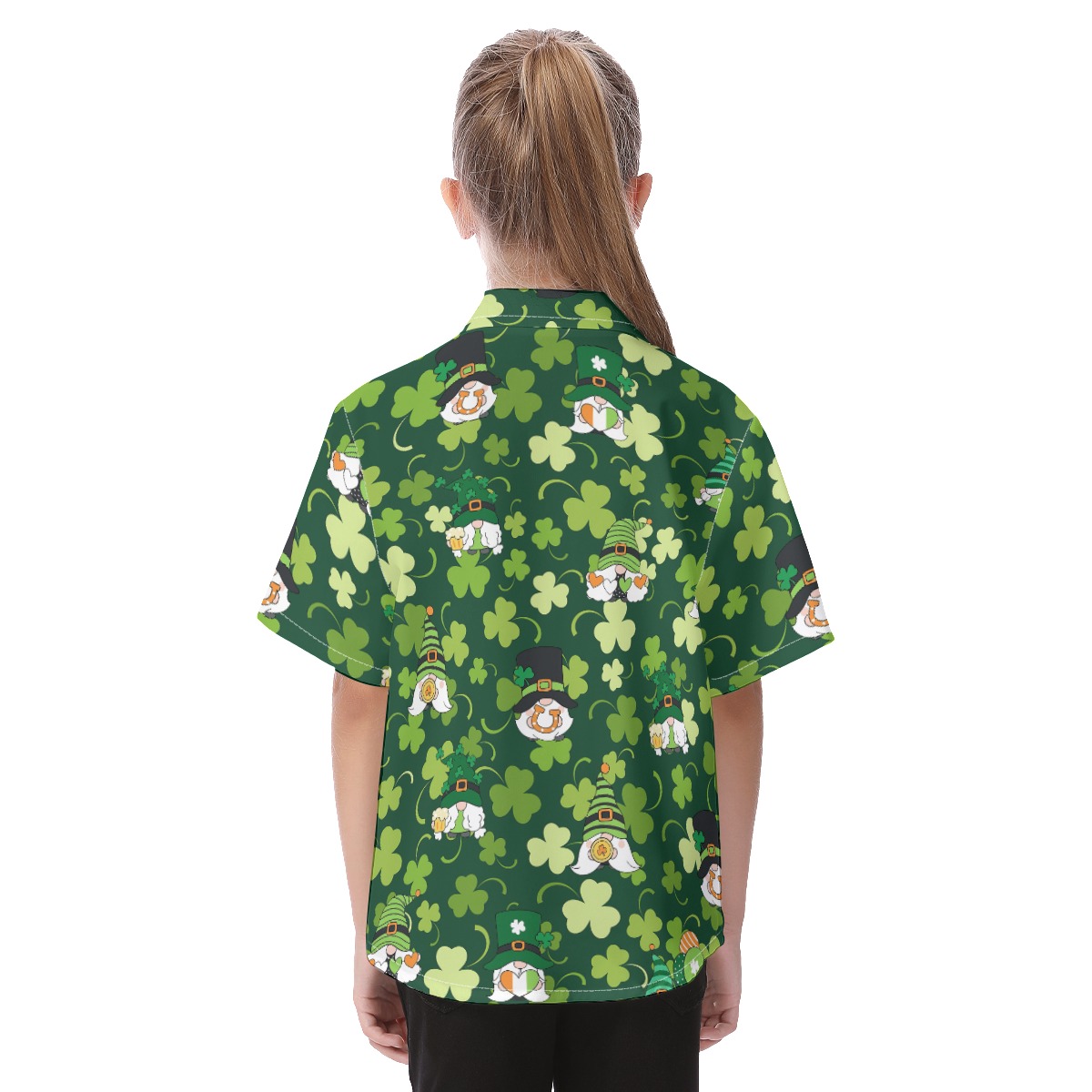 Gnome Lucky Leaf Kid's Hawaiian Shirt For Patrick Day
