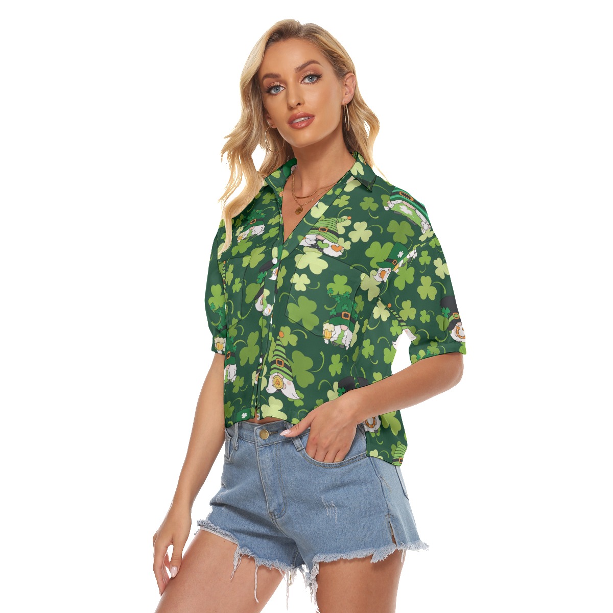 Happy Patrick Day Gnome Crop Top For Women