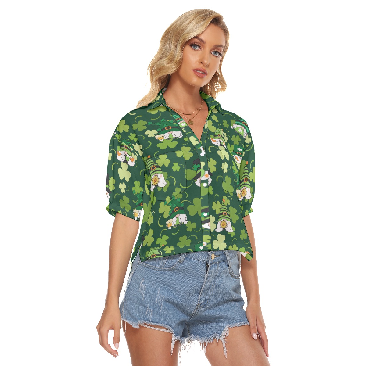 Happy Patrick Day Gnome Crop Top For Women