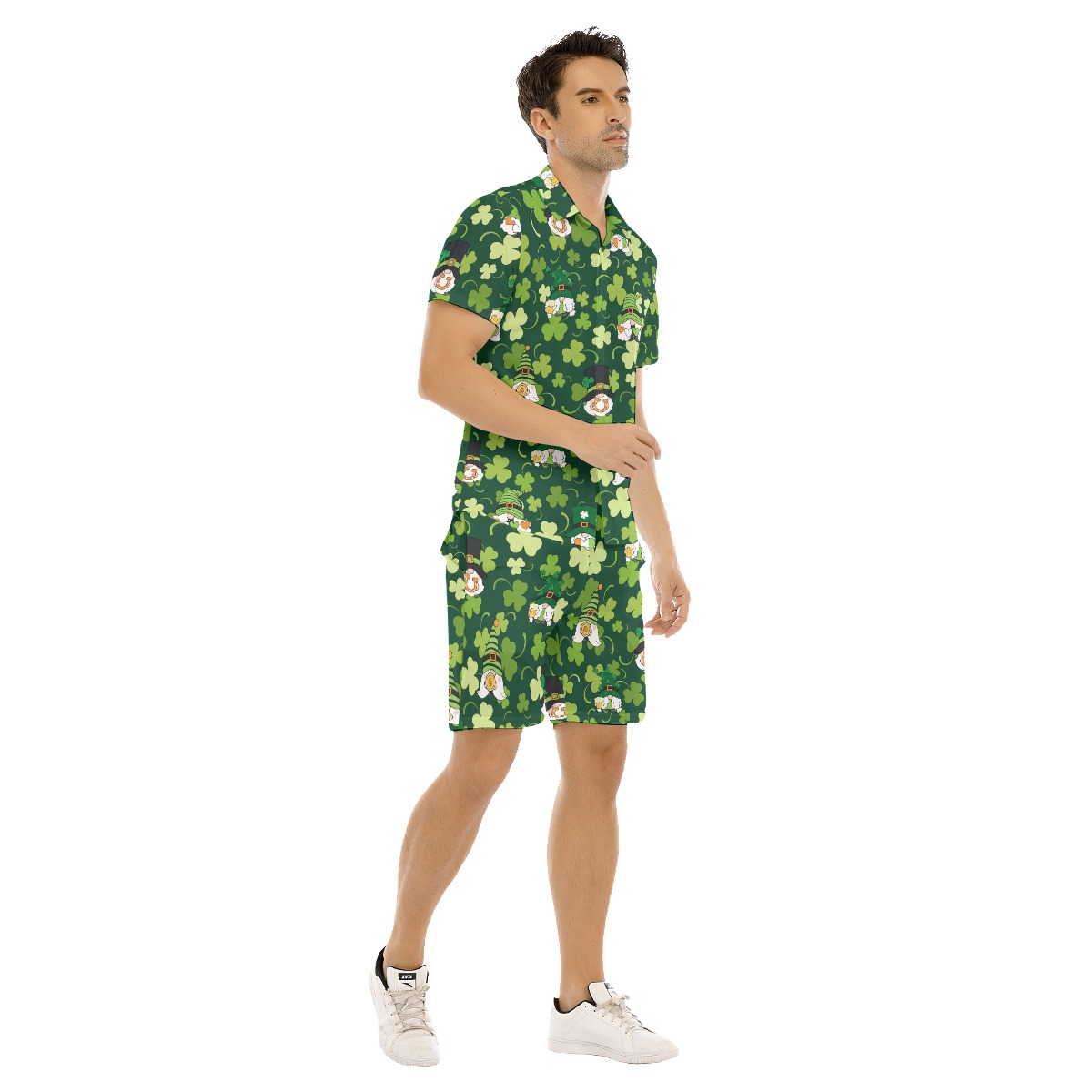 Gnome St Patrick Day Green Hawaiian Set For Men