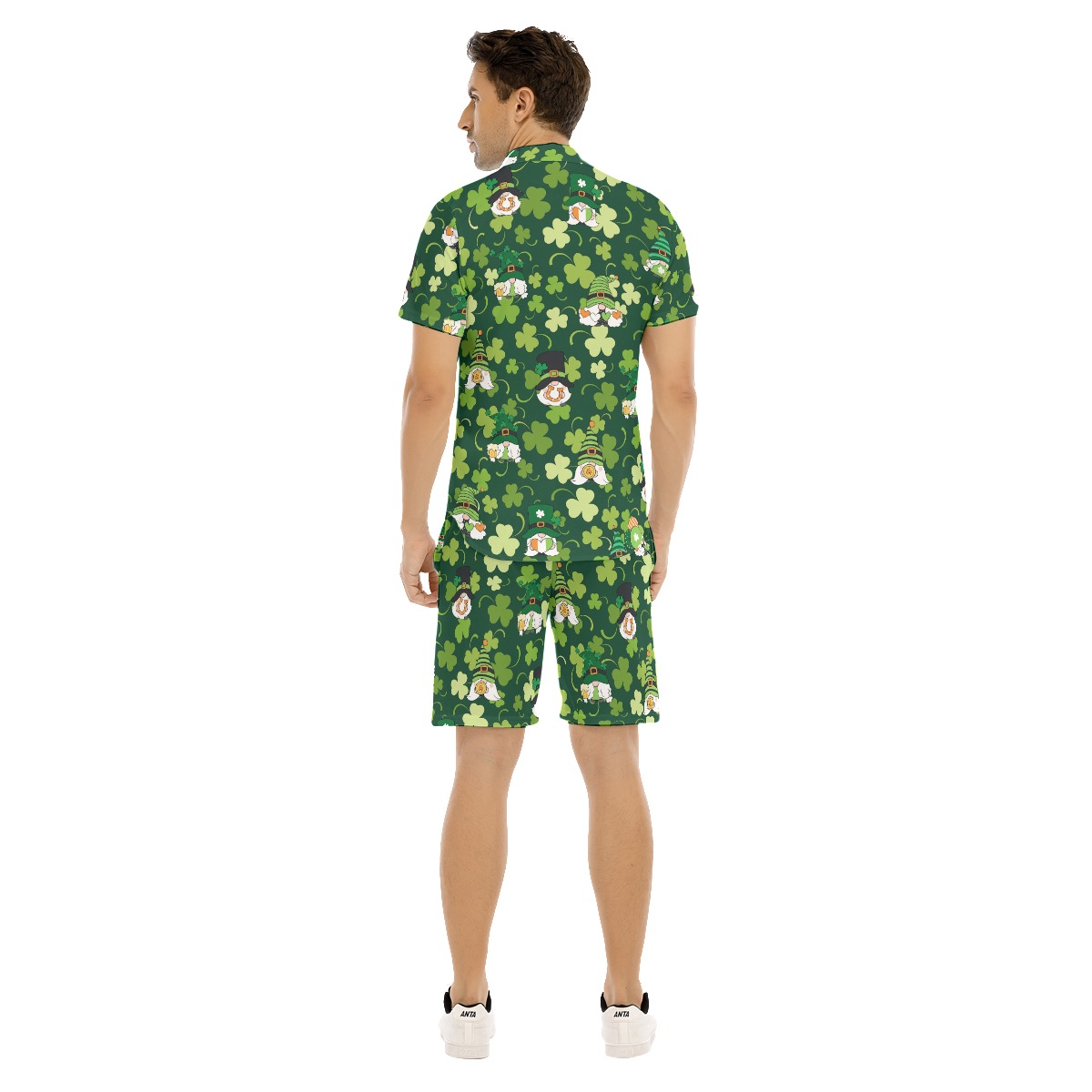 Gnome St Patrick Day Green Hawaiian Set For Men