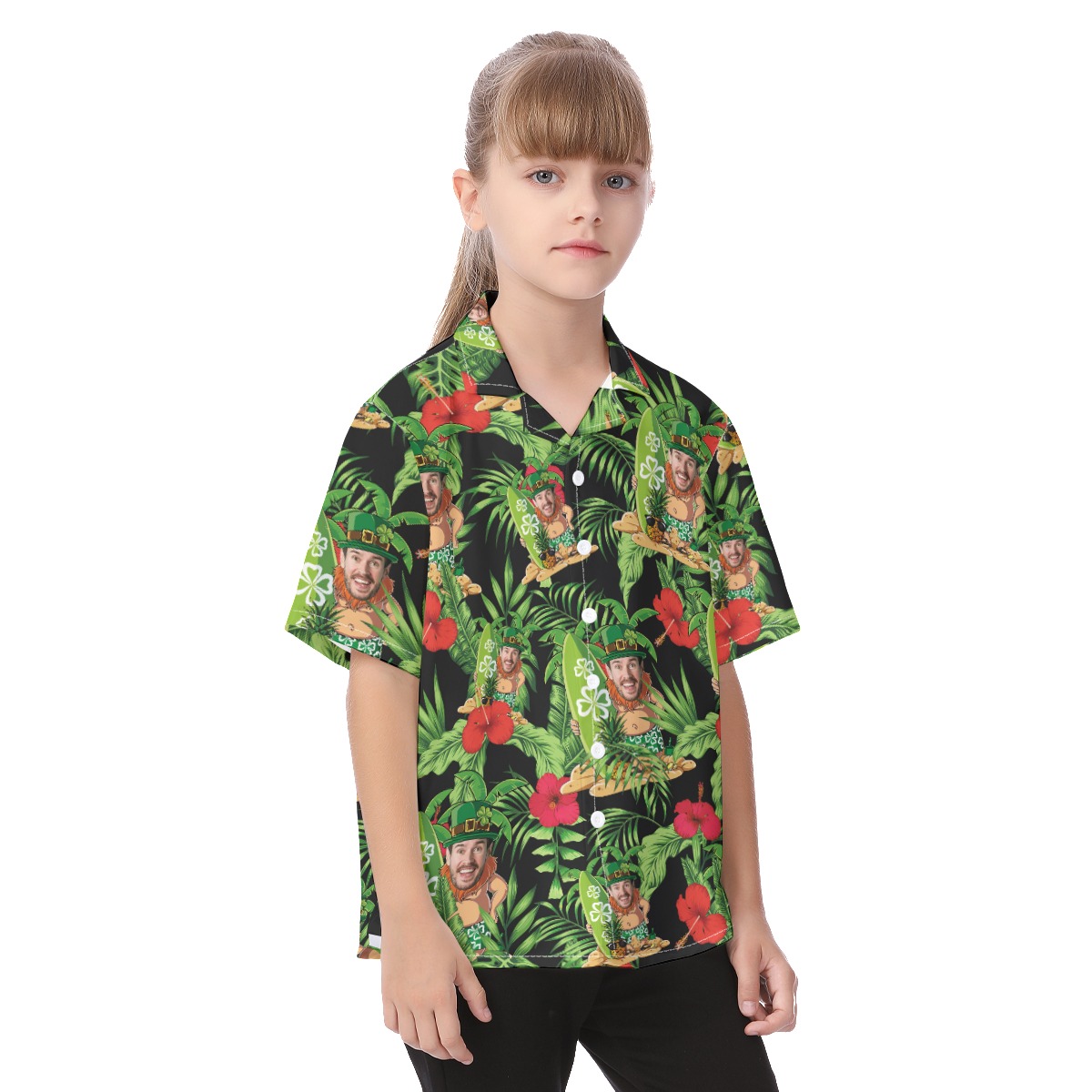 Custom Face Patrick Day Kid's Hawaiian Shirt