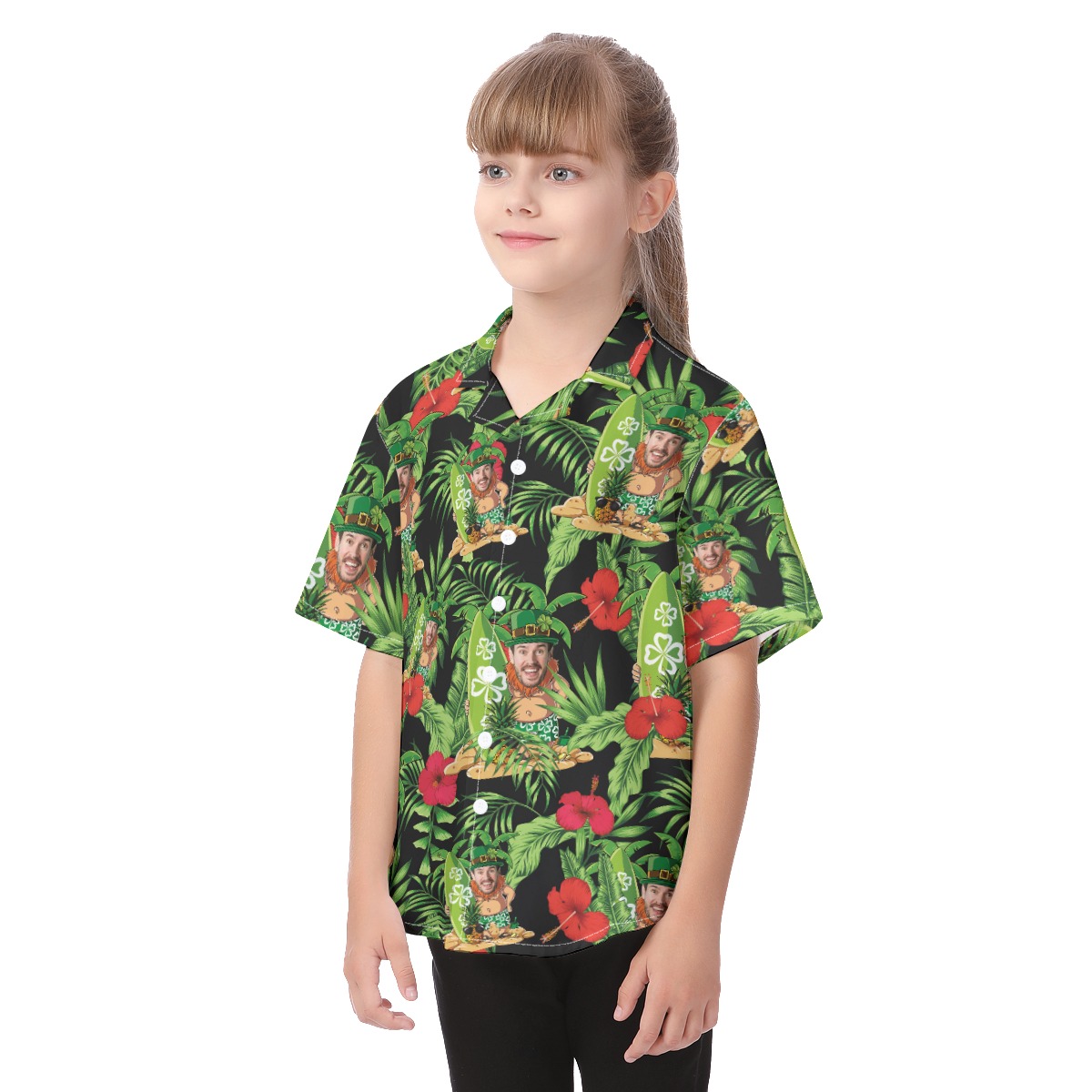 Custom Face Patrick Day Kid's Hawaiian Shirt