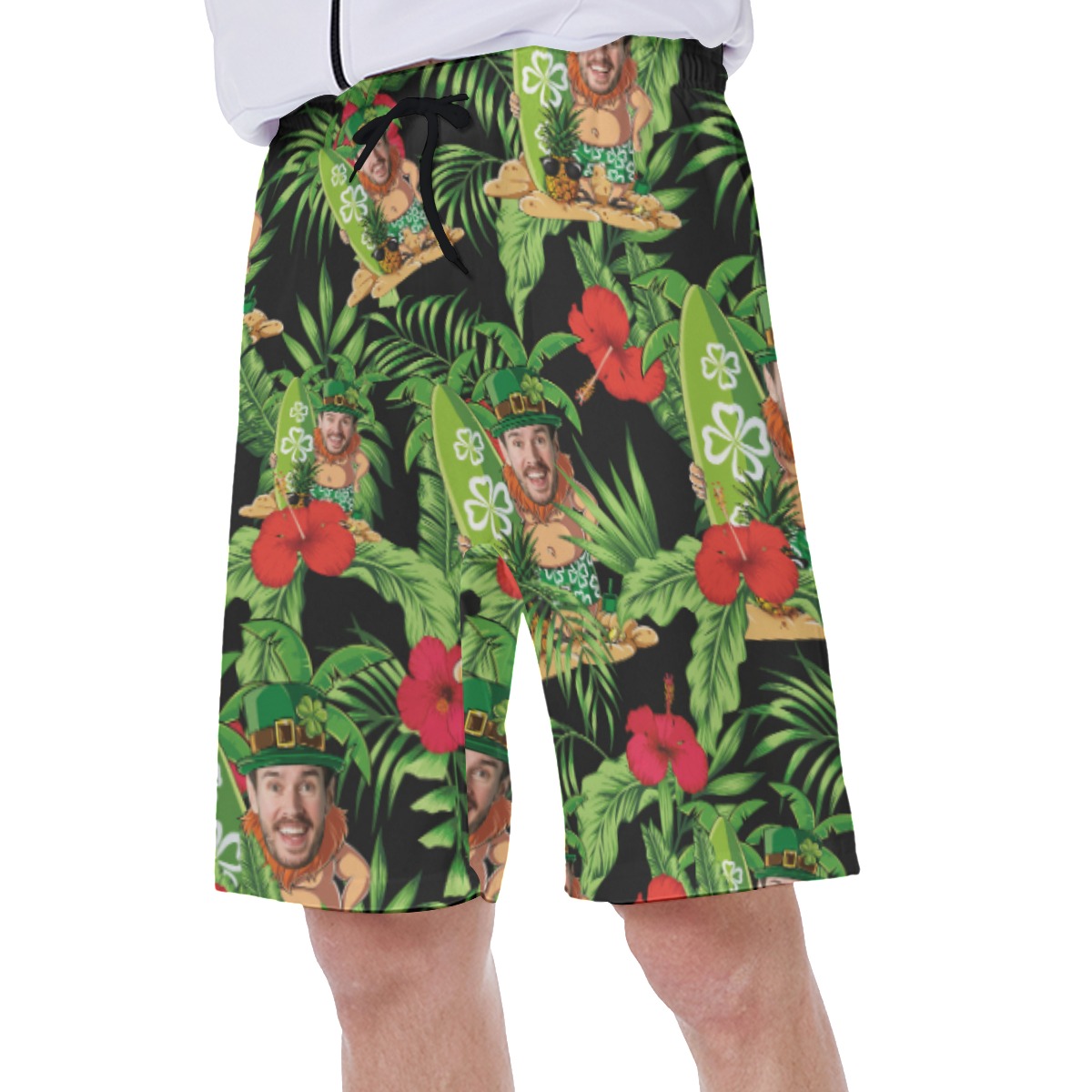Custom Face St Patrik Day Green Trunk For Men