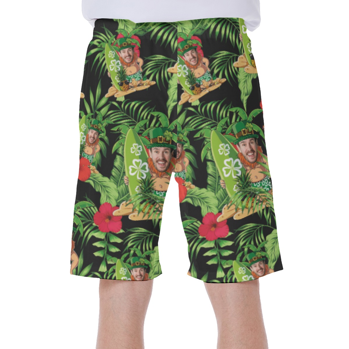 Custom Face St Patrik Day Green Trunk For Men