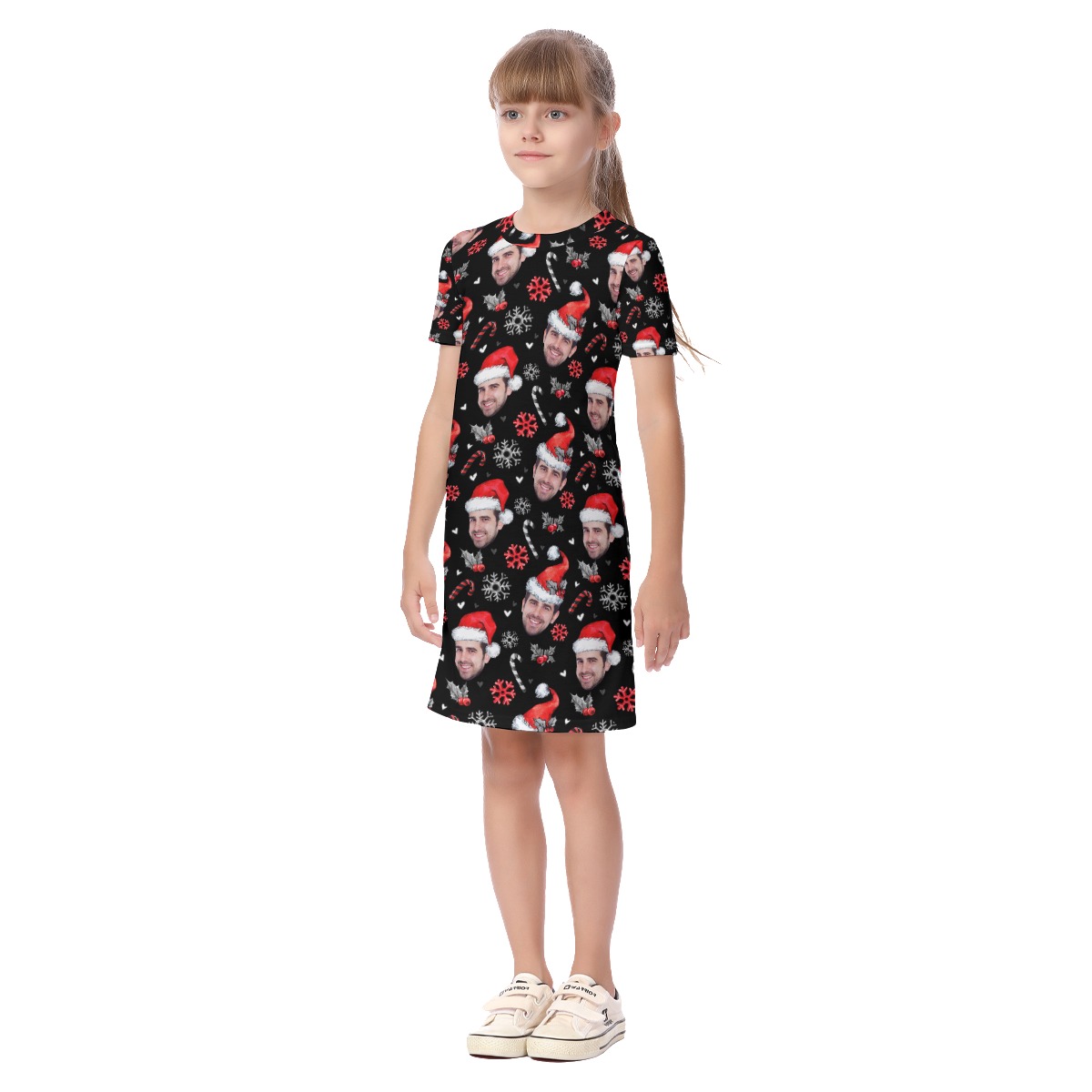 Girls' Christmas Dress With Custom Face