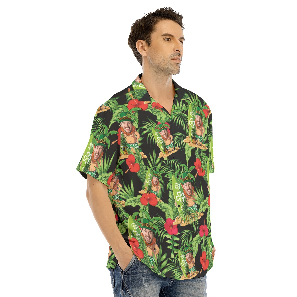 St Patrick Day Custom Face Hawaiian Shirt