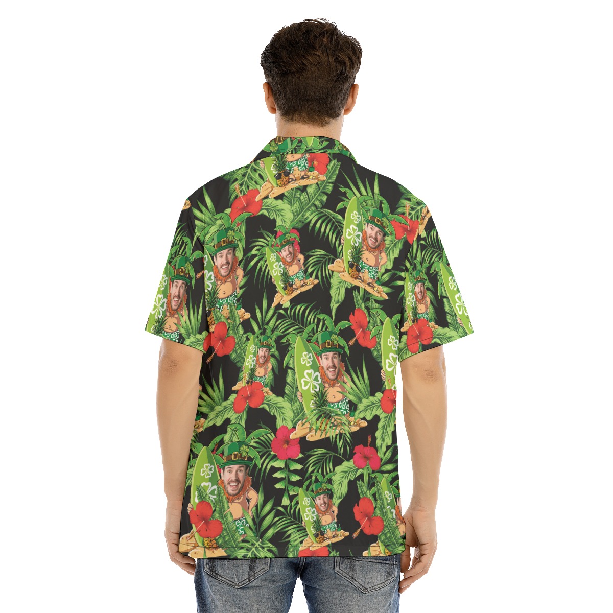 St Patrick Day Custom Face Hawaiian Shirt