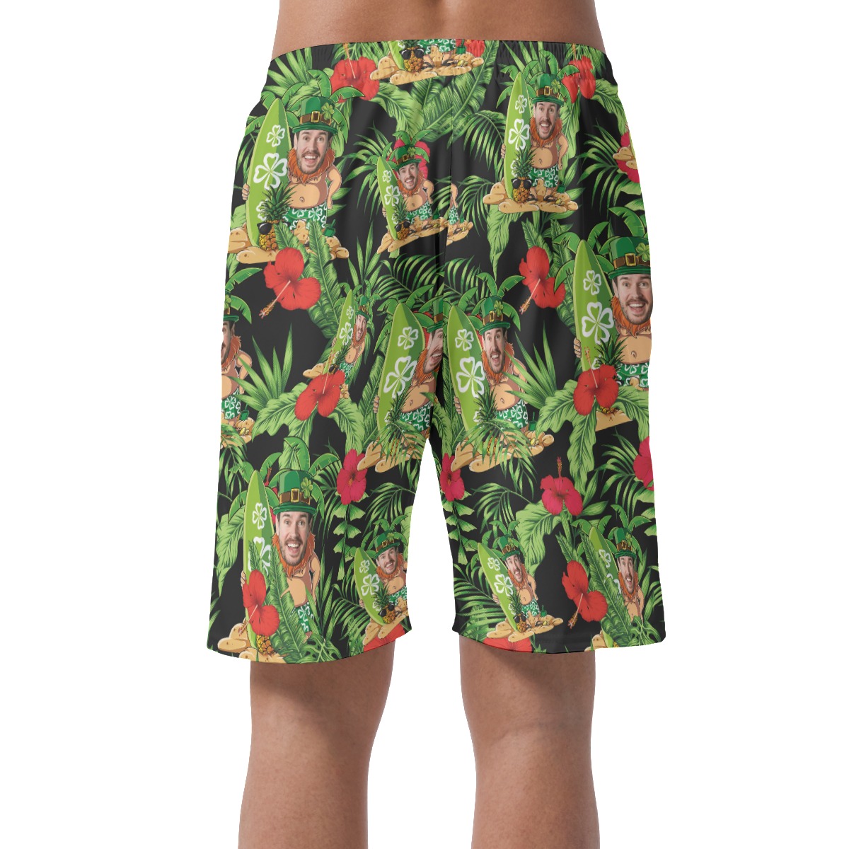Funny Custom Face Patrick Day Men's Casual Shorts