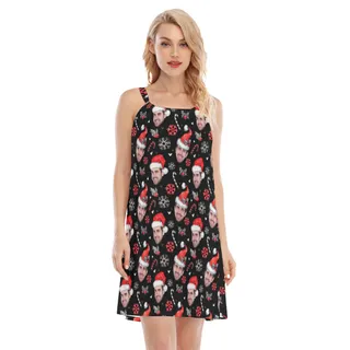 Custom Face Christmas Hawaiian Dress For Women