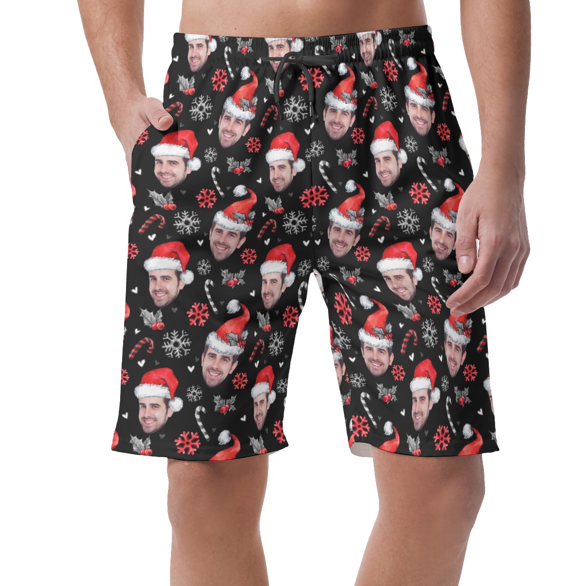 Christmas Men's Hawaiian Short Custom Face - variant image 1
