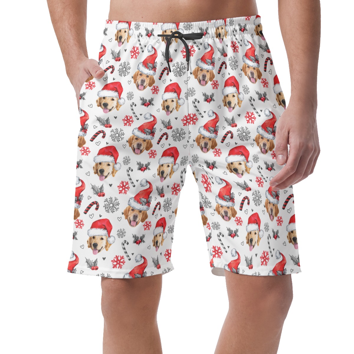 Christmas Hawaiian Beach Shorts Custom Dog's Face - variant image 1