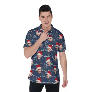 Christmas Hawaiian Shirt With Custom Face For Men