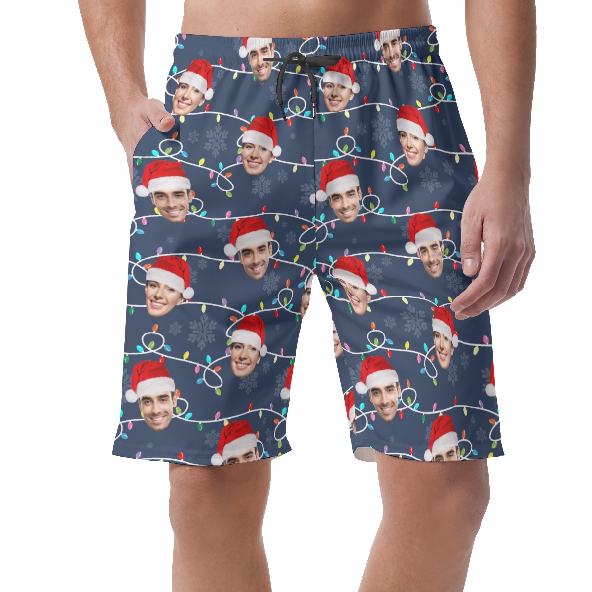 Christmas Hawaiian Shorts With Face For Men - variant image 1