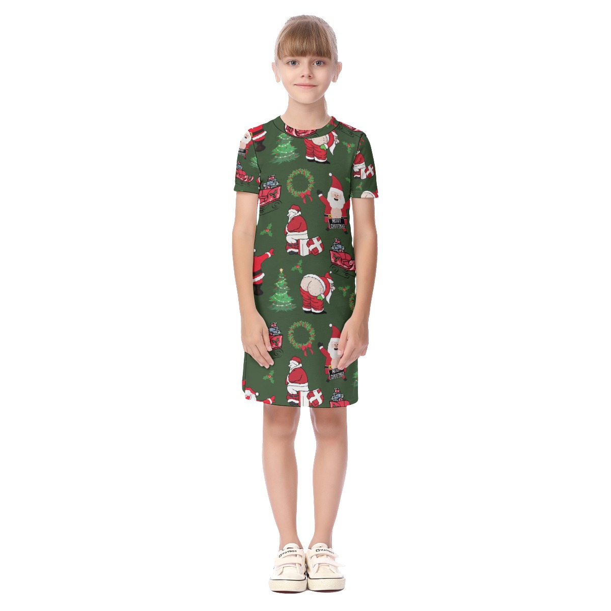 Cute Santa Claus Hawaiian Christmas Dress For Kids - variant image 1