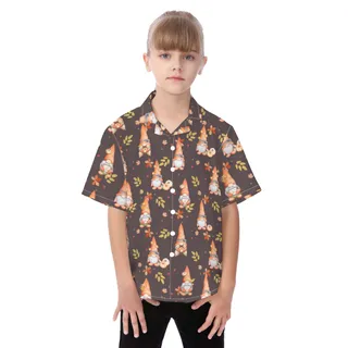 Gnomies Happy Thanksgiving Kid's Hawaiian Shirt