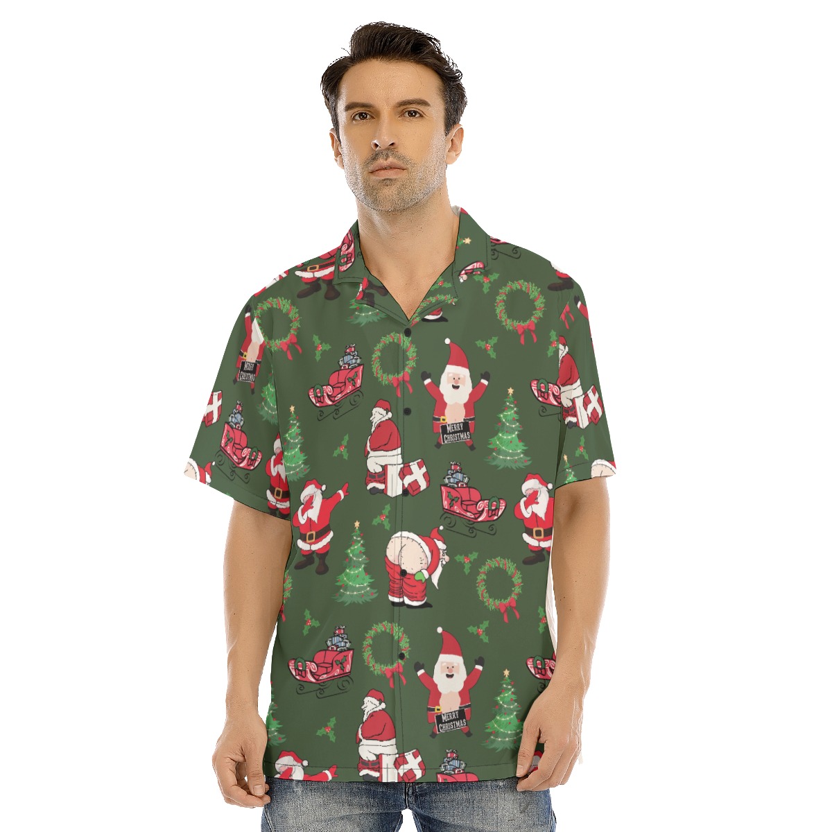 Naughty Santa Christmas Hawaiian Shirt - variant image 1