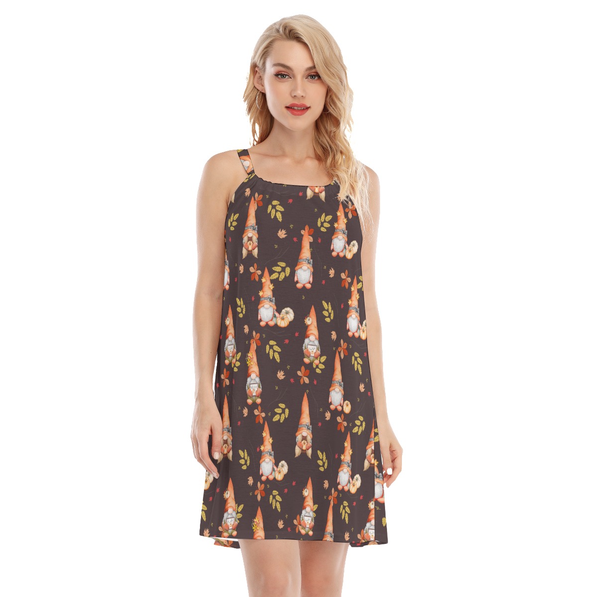 Gnomies Thanksgiving Hawaiian Dress For Women - variant image 1