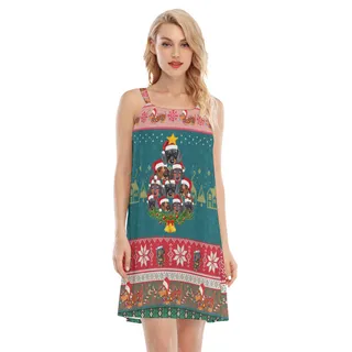 Christmas Dachshund Hawaiian Dress For Women