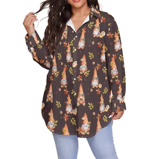 Women's Gnomies Thanksgiving Hawaiian Shirt Oversized