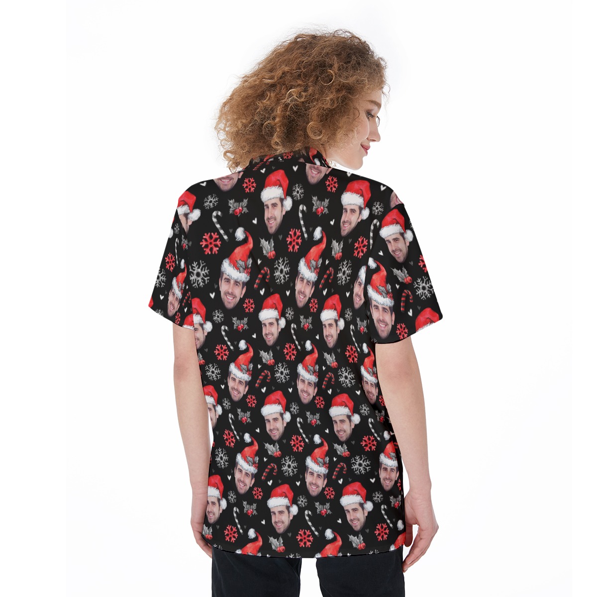 Women's Custom Face Hawaiian Shirt For Christmas