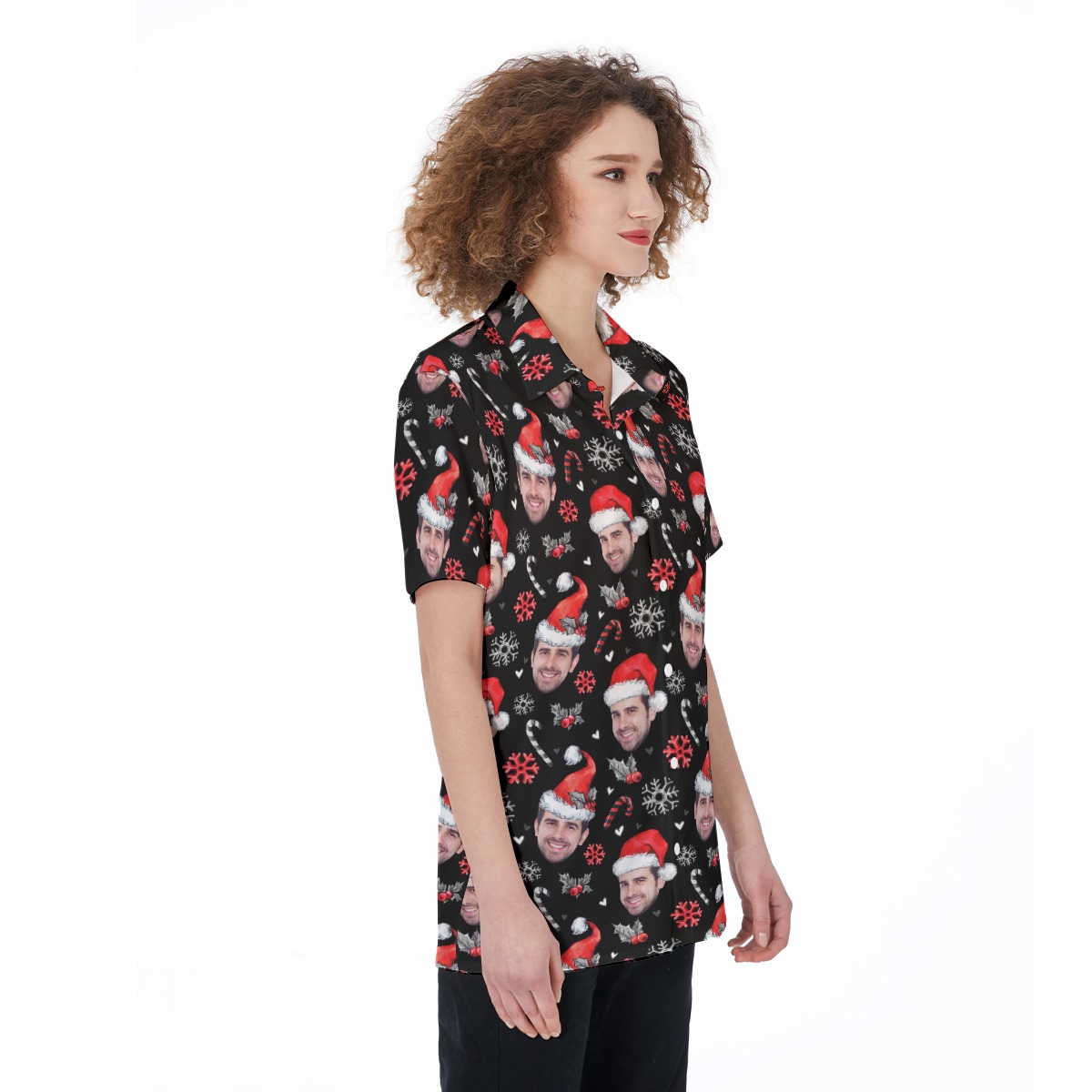 Women's Custom Face Hawaiian Shirt For Christmas