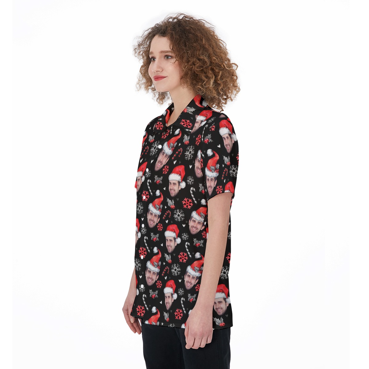 Women's Custom Face Hawaiian Shirt For Christmas