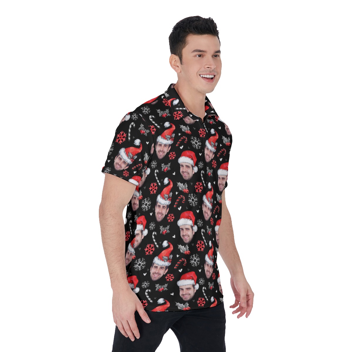 Men's Hawaiian Shirt Polo Custom Face