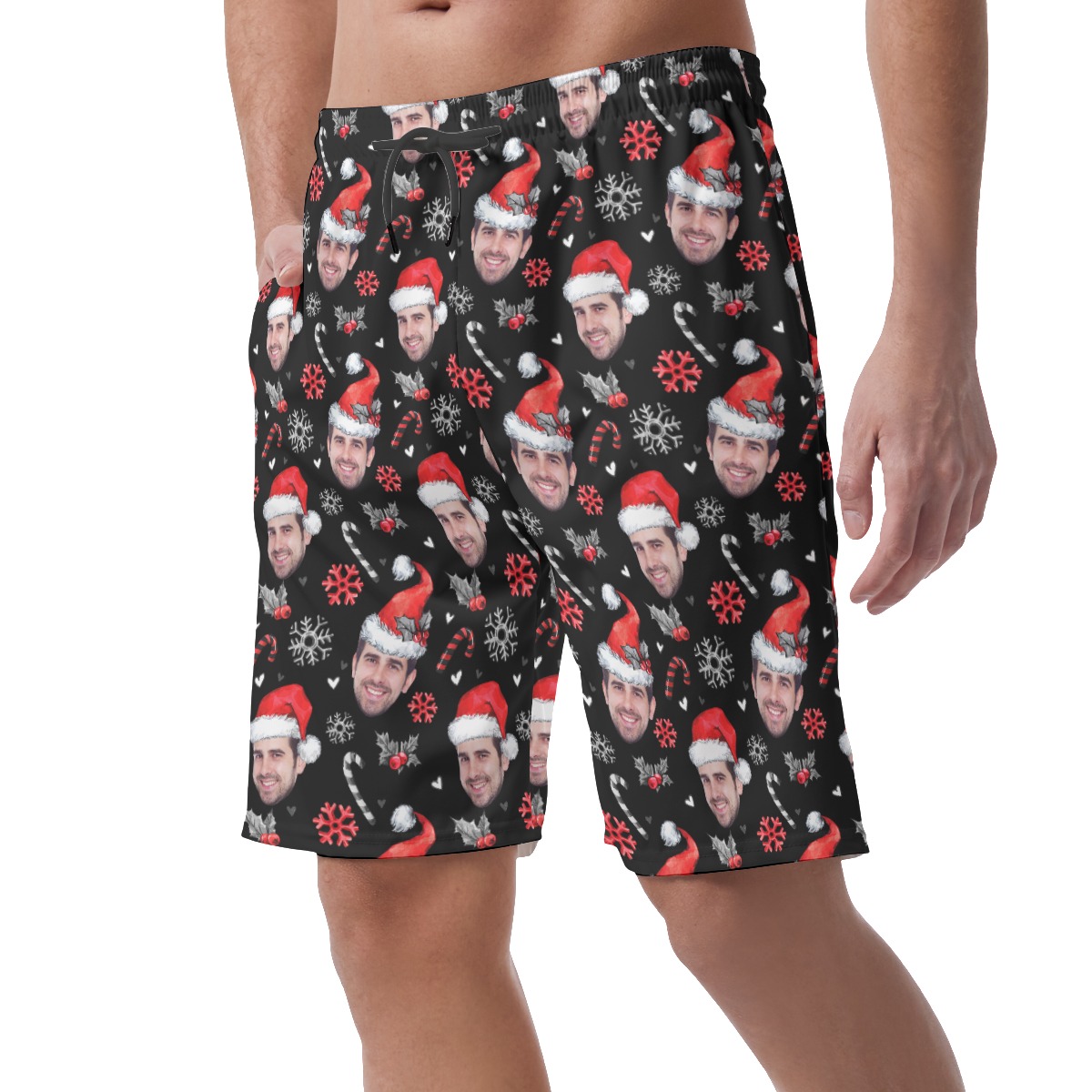 Christmas Men's Hawaiian Short Custom Face