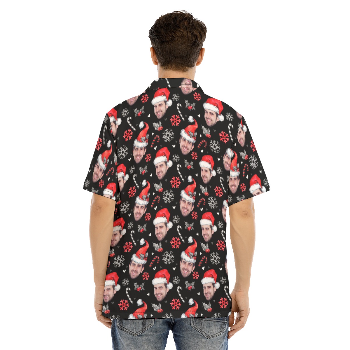 Custom Face Hawaiian Christmas Shirt For Men