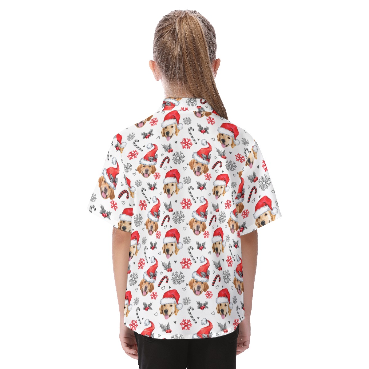 Kid's Hawaiian Shirt With Dog Face