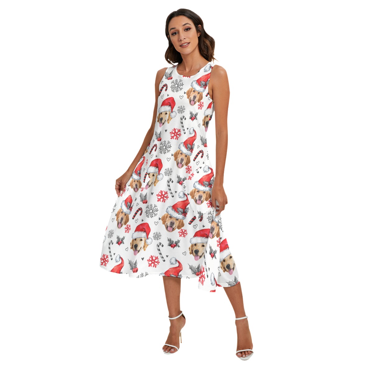 Christmas Hawaiian Dress With Dog Face Custom