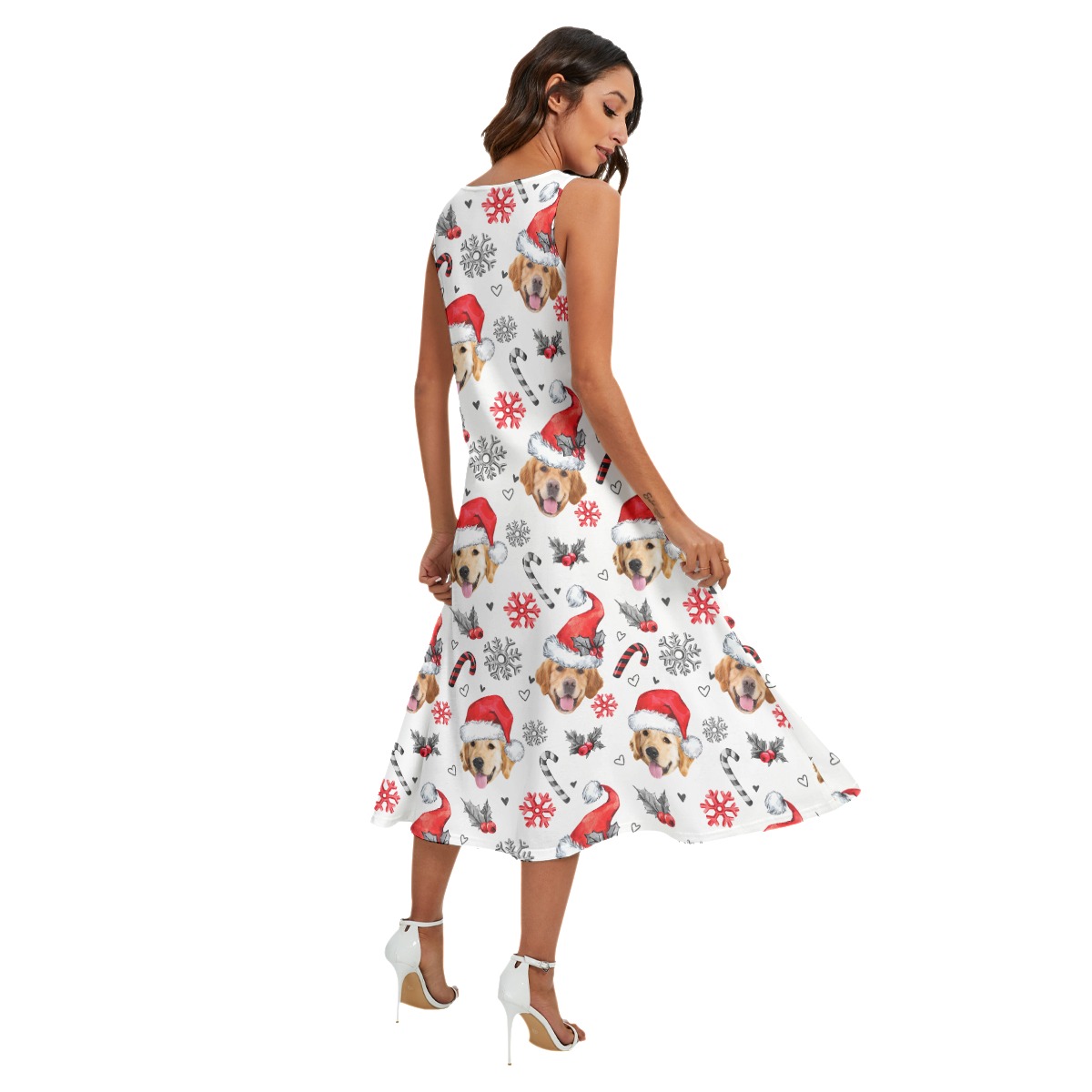 Christmas Hawaiian Dress With Dog Face Custom