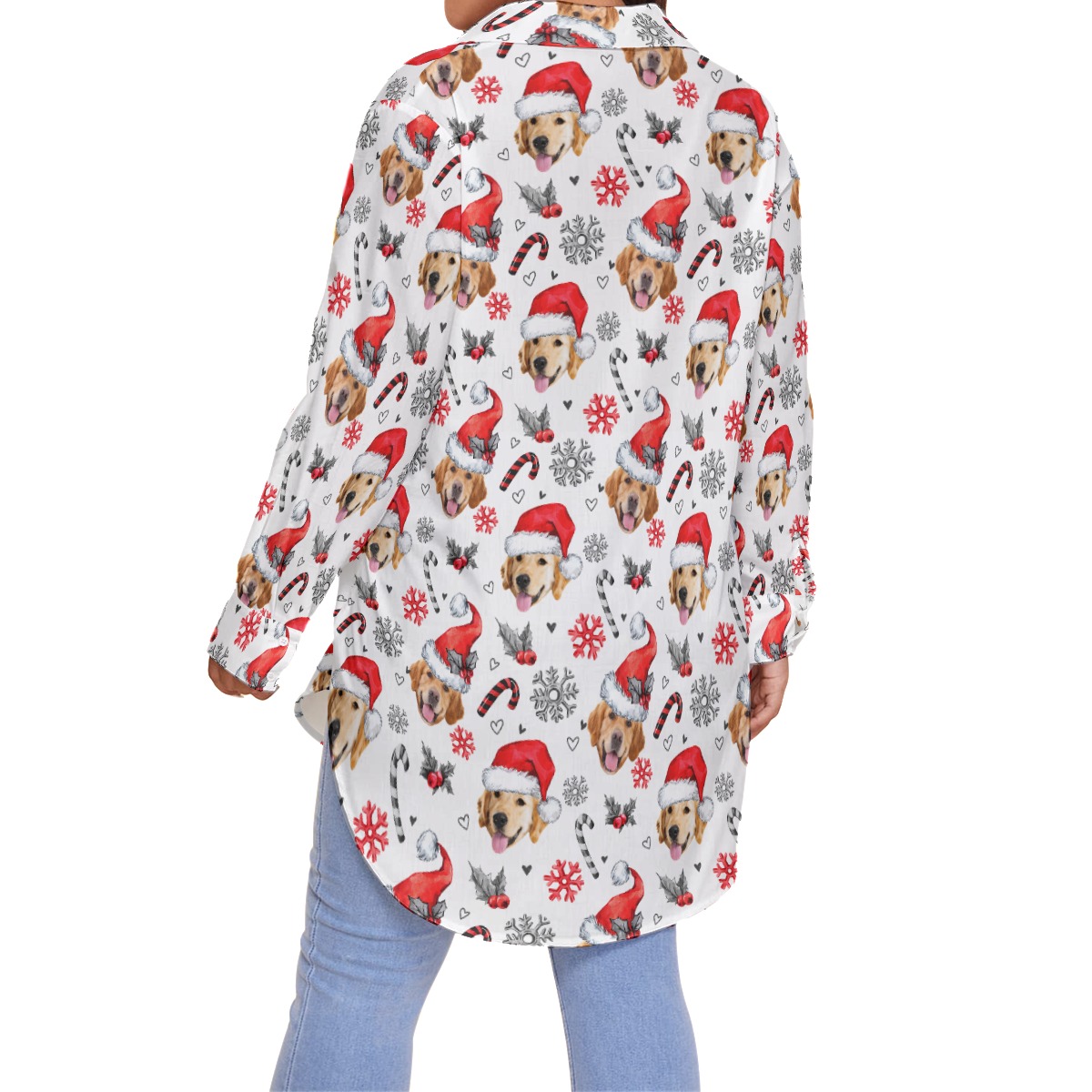 Women's Plus Size Hawaiian Shirt With Dog Face Custom