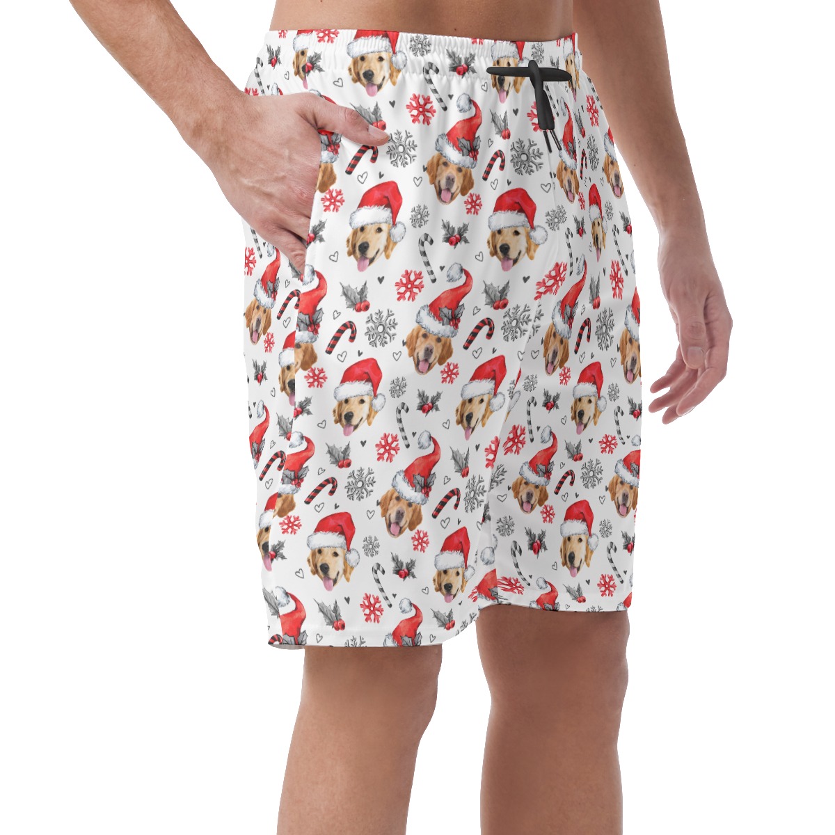 Christmas Hawaiian Beach Shorts Custom Dog's Face