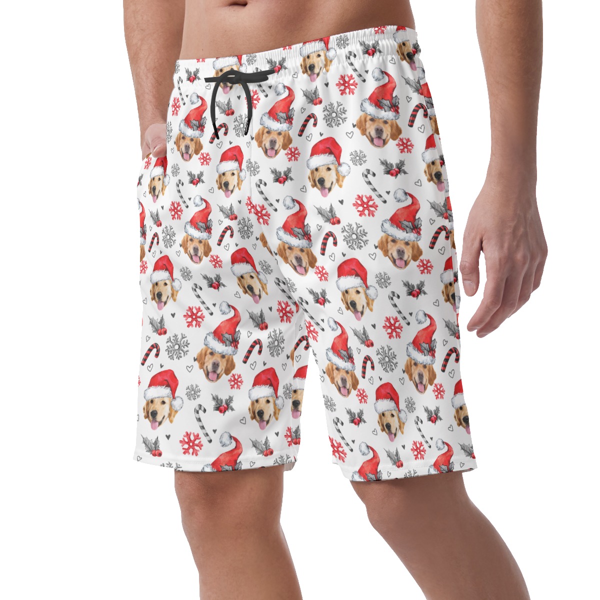 Christmas Hawaiian Beach Shorts Custom Dog's Face