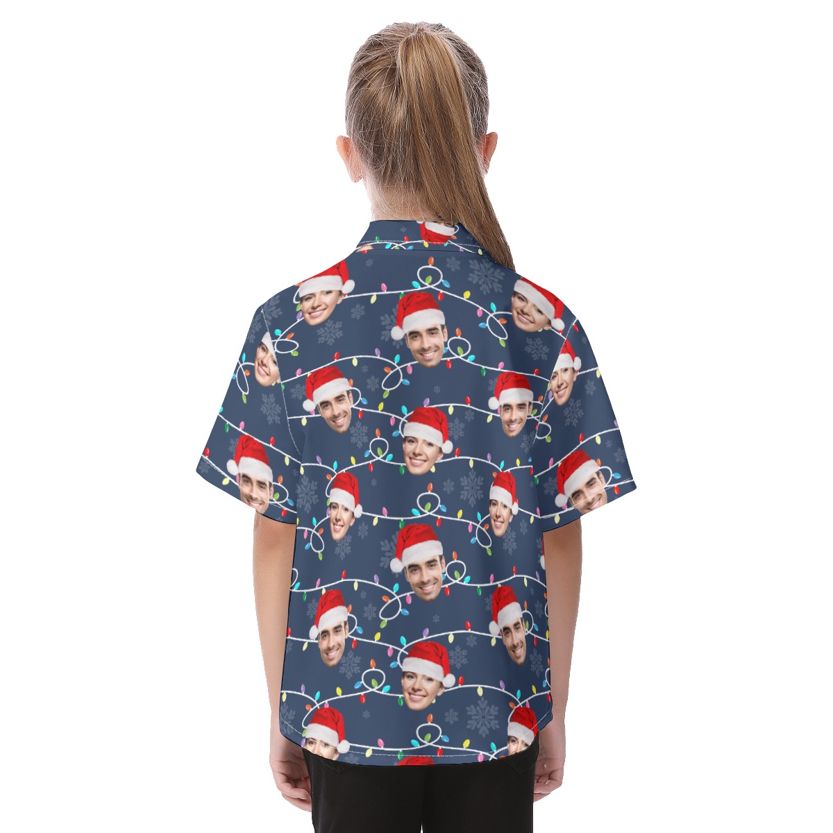 Custom Face Christmas Hawaiian Shirt For Kids
