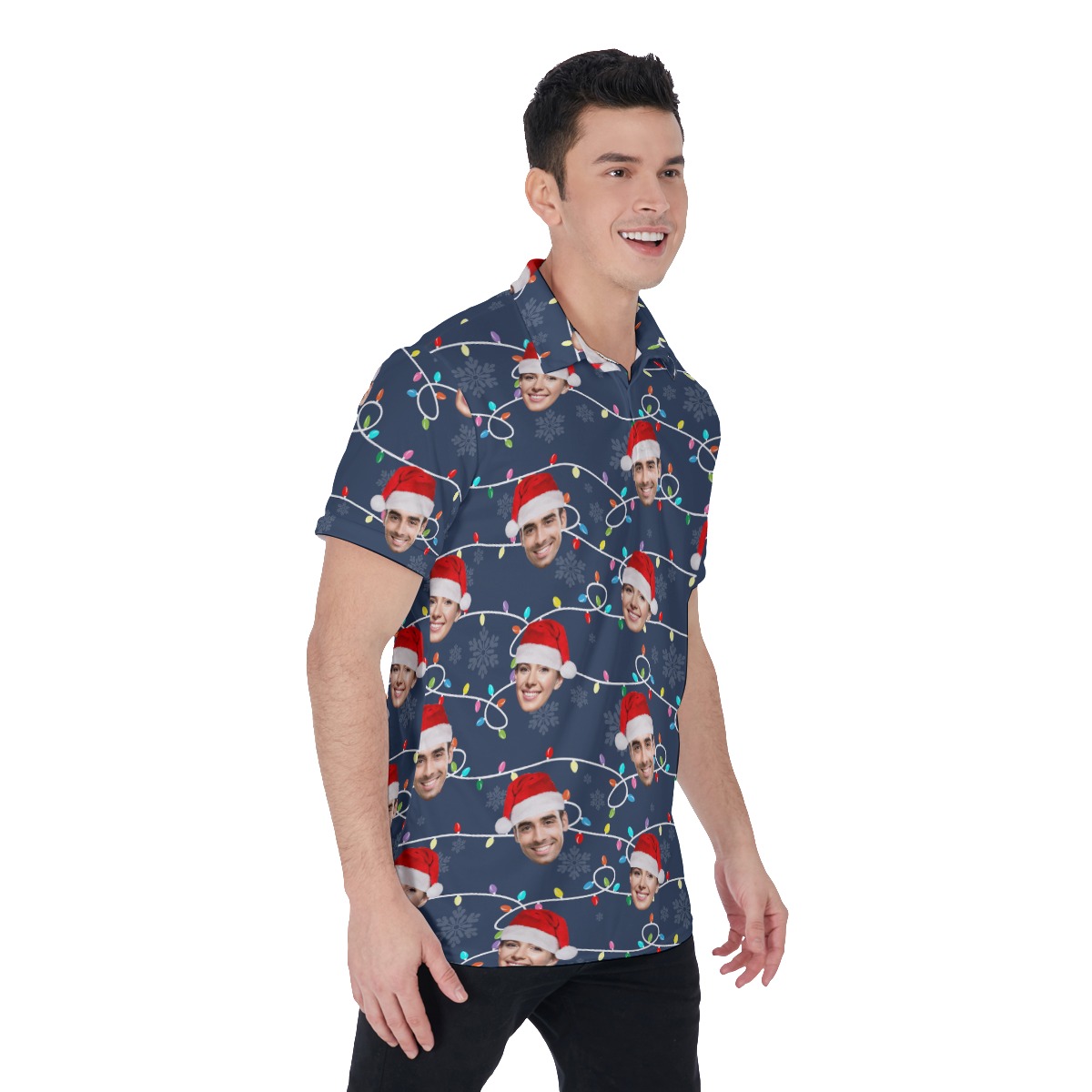Christmas Hawaiian Shirt With Custom Face For Men