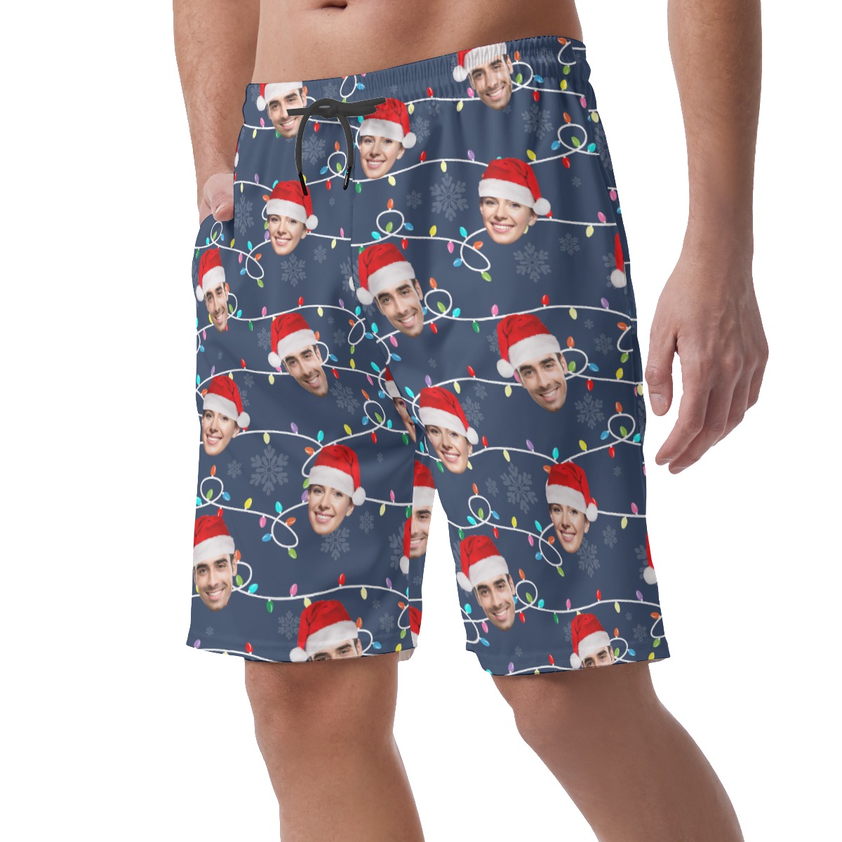 Christmas Hawaiian Shorts With Face For Men